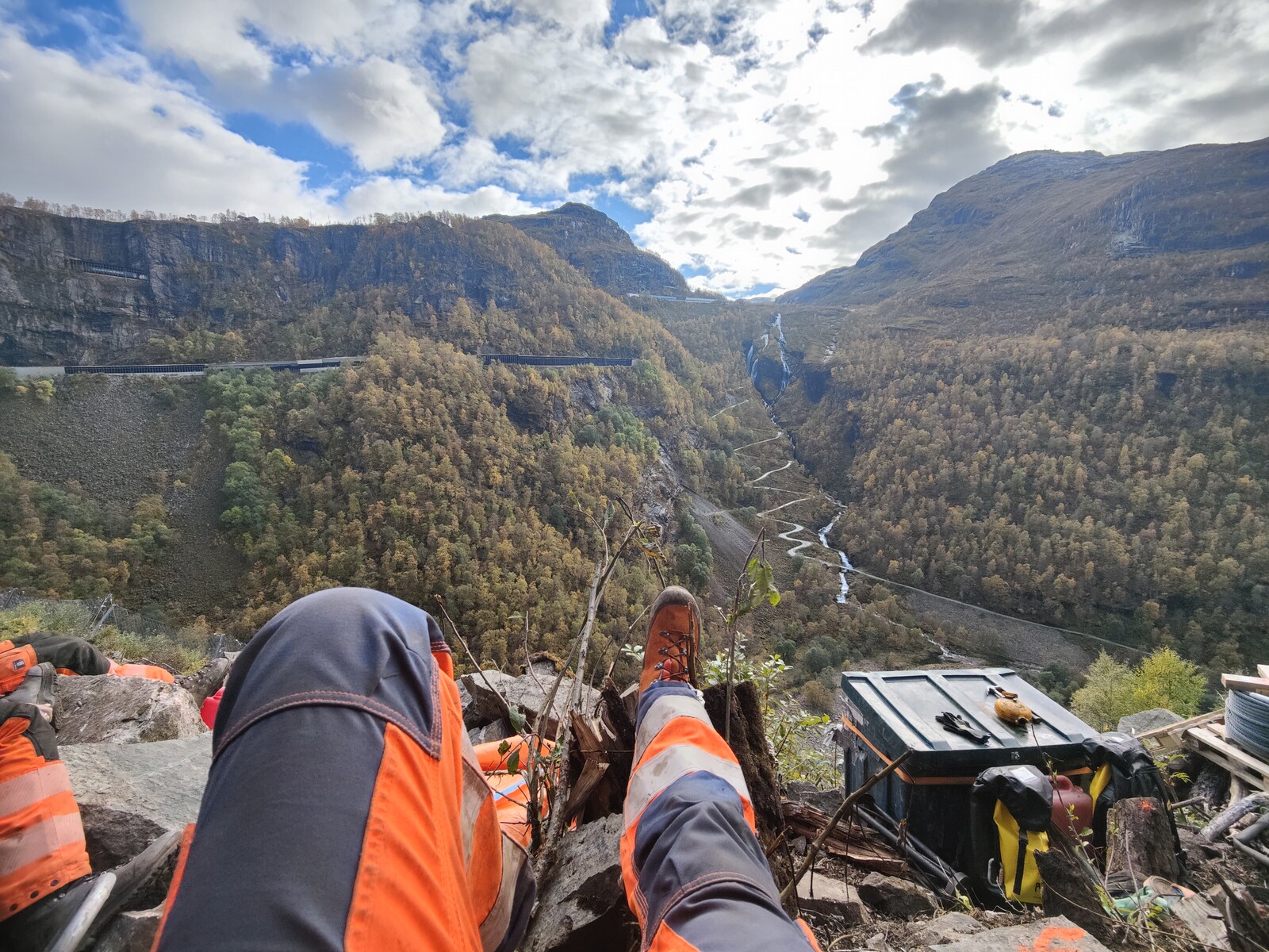 The view from the worksite during a break